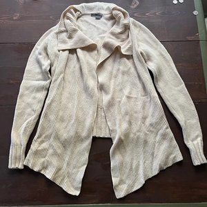 VINCE Ecru Beige Drapey Open Yak Wool Cardigan Sweater SZ Medium